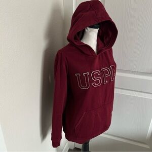 U.S. Polo Assn. Deep Berry Hooded Pullover size SM